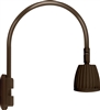 RAB GN5LED26YBWN 26W LED Gooseneck No Shade with Pole 20" High, 19" from Pole Goose Arm, 3000K (Warm), Flood Reflector, Brown Finish