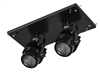 RAB MDLED2X12D10-40YY-B 24W LED 2 Fixture Multi-Head Gear Tray, 2700K, 1648 Lumens, 90 CRI, 40 Degree Reflector, 0-10V Dimmer, Black Tray/Black Head Finish