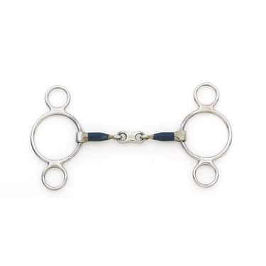 2 Ring French Link Gag - Blue Steel
