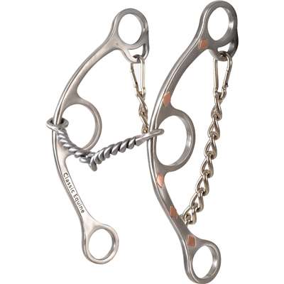 Classic Equine Sherry Cervi Diamond4 Shank Gag Barrel Bit with Twisted Wire