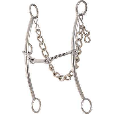 Classic Equine Carol Goostree Pickup Shank Gag Barrel Bit with Twisted Wire Dr. Bristol