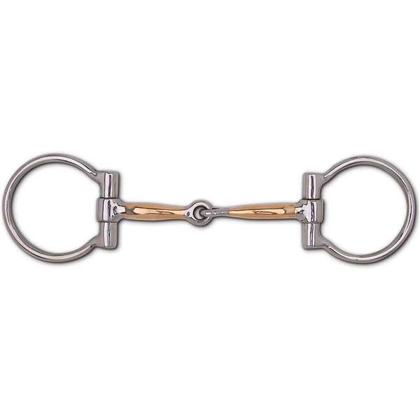 Copper Snaffle Mouthpiece, Stainless Steel Dee - 3" Rings, Size: 5"