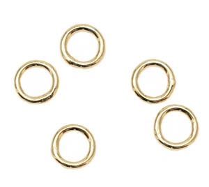 6mm Closed Jump Rings - Gold-plated brass - 5 Count
