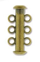 Antique Brass Plated Multi Strand 21mm 3 Strand Slide Clasp