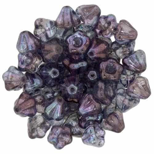 CZBBF-15726 - Baby Bell Flowers 4/6mm : Luster - Transparent Amethyst - 25 Count