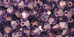 Preciosa Machine Cut 4mm Bicone Crystals : CZBC4-15726 - Luster - Transparent Amethyst - 25 count