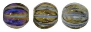 CZM5-21415 - Melon Round 5mm : Iris - Brown - 25 Beads