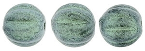 CZM5-79051 - Melon Round 5mm : Metallic Suede - Light Green - 25 Beads