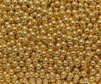 Round Beads 4mm: CZRD4-270 - 24K Gold Plated - 25 pieces
