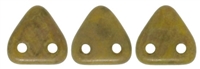 CzechMates Two Hole Trangles 6mm: CZT-CT84020 - Chartreuse - Copper Picasso