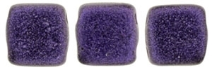 CzechMates Two Hole Tile 6mm - CZTWN06-79021 - Metallic Suede - Purple - 25 Beads