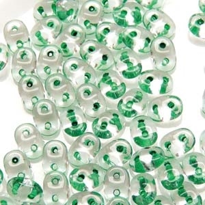 [ OR ] DU0500030-44856 - SuperDuo 2.5X5mm Crystal Green Lined - 8 Grams