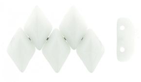 GemDuo-0300 - GemDuo 2-Hole Beads - 5x8mm - Opaque White (8 Grams - Approx. 55 pcs)