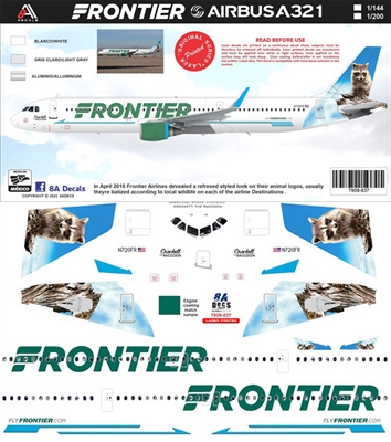 1:200 Frontier Airlines Airbus A.321NEO  "Crocket the Racoon"