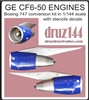 1:144 General Electric CF6-50 Engines (4) for Boeing 747-100/200/300