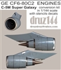 1:144 General Electric CF6-80C2 Engines (4) for Lockheed C-5M Super Galaxy