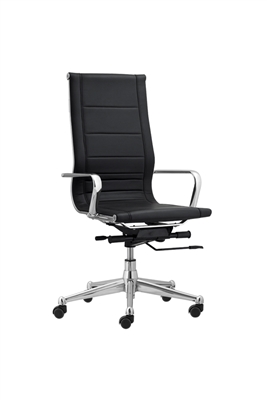 Florence High Back Task Chair with Metal Arms - Black