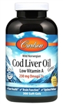 carlson labs cod liver oil low vit a lemon 300 gel