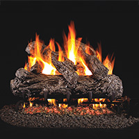 Real Fyre Rustic Oak 18-in Gas Logs with Burner Kit Options