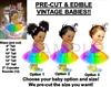 PRE-CUT Rainbow Tulle Party Dress Baby Girl EDIBLE Cake Topper Image Candy Girl