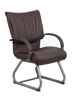 Boss Mid Back Bomber Brown LeatherPlus Guest Chair