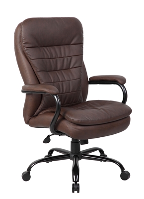 Boss Heavy Duty Double Plush LeatherPlus Chair - 350 Lbs