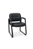 EXECUTIVE LEATHER SIDE CHAIR WITH SLED BASE