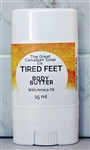 Peppermint and Tea Tree Foot Butter in an easy to apply twist up deodorant style container.