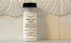 Feelin' Fresh Foot Salts - 120 ml (4.2 fl oz)
120 ml bottle of Feelin' Fresh Foot Salts - 100% Natural, invigorating blend of Citrus, Mint, Rosemary, Juniper, and Eucalyptus Essential Oils