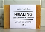 EXTRA LARGE BAR - Healing Lavender & Tea Tree Goat Milk Soap - 100% Natural Rectangle Bar - 175 g (6.2 oz)