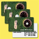 Lenticular business card with putter hits golf ball into hole, animation