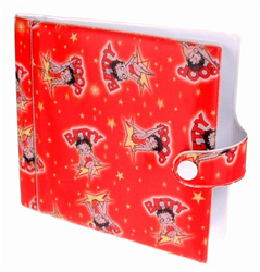 Lenticular CD case with custom design, Betty Boop with stars and red background, flip