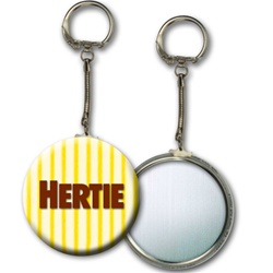 Lenticular key chain with yellow and white stripes, animation