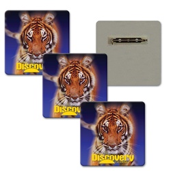 Lenticular Lapel Pin with custom design, Discover Channel Bengal tiger winks its mysical eyes, animation