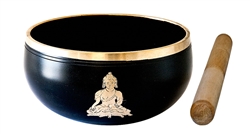 Wholesale Buddha Brass Tibetan Singing Bowl - Black  5"D