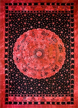 Wholesale Astrological Tapestry 74"x 102" (Red)