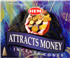 Attract Money Hem Incense Cones: pack of 10