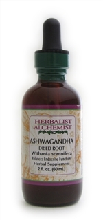 Ashwagandha: Dropper Bottle / Organic Alcohol Extract: 1 Fluid Ounce