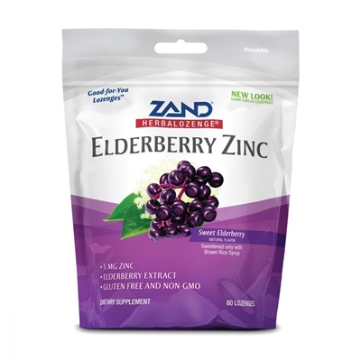 Zand Elderberry Zinc HerbaLozenges: Bag / Lozenges: 80 Lozenges