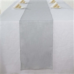 12"x108" Silver Slubby Textured Wrinkle Resistant Table Runner