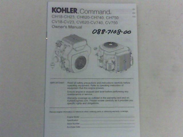088710800 Bad Boy Mowers Part - 088-7108-00 - 30 Kohler Command Motor Manual