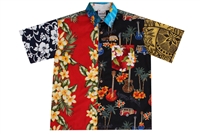Mens multicolor and multi design patchwork Hawaiian shirts, affectionately named ugly Hawaiian shirts