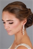 Cubic Zirconia and Opal Long Statement Wedding Dangle Earrings<br>4599E-OP-S