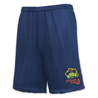 100% poly tricot mesh shorts. Printed with Summer Days at the J logo.