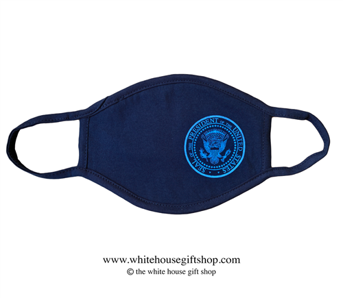 COVID-19 Global Response Face Mask Navy Blue with Sky Blue Seal of the President of the United States