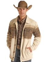 Rock & Roll Cowboy Men's Border Stripe Shirt Jacket