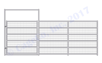 Horse Corral Gate 6 Rail With Welded Wire