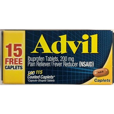 Advil Pain Reliever Fever Reducer 115 Coated Caplets