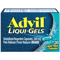Advil Liqui Gels Pain Reliever Fever Reducer 20 Liquid Filled Capsules