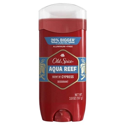 Old Spice Aqua Reef Aluminum Free Deodorant Scent of Cypress 3.8oz / 107g